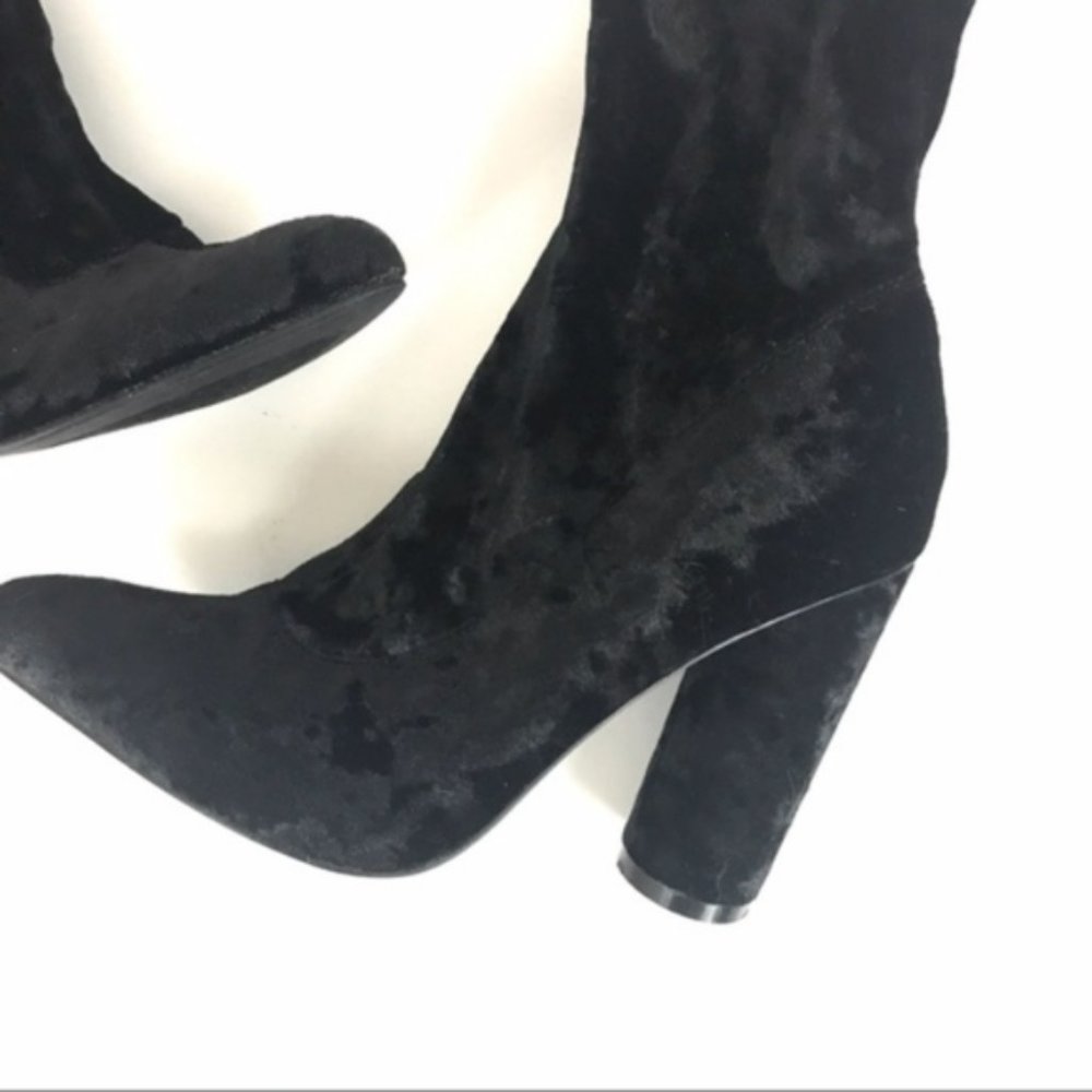 Influencer Crushed velvet black sock boots - Picture 5 of 7